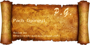 Pach Gyöngyi névjegykártya